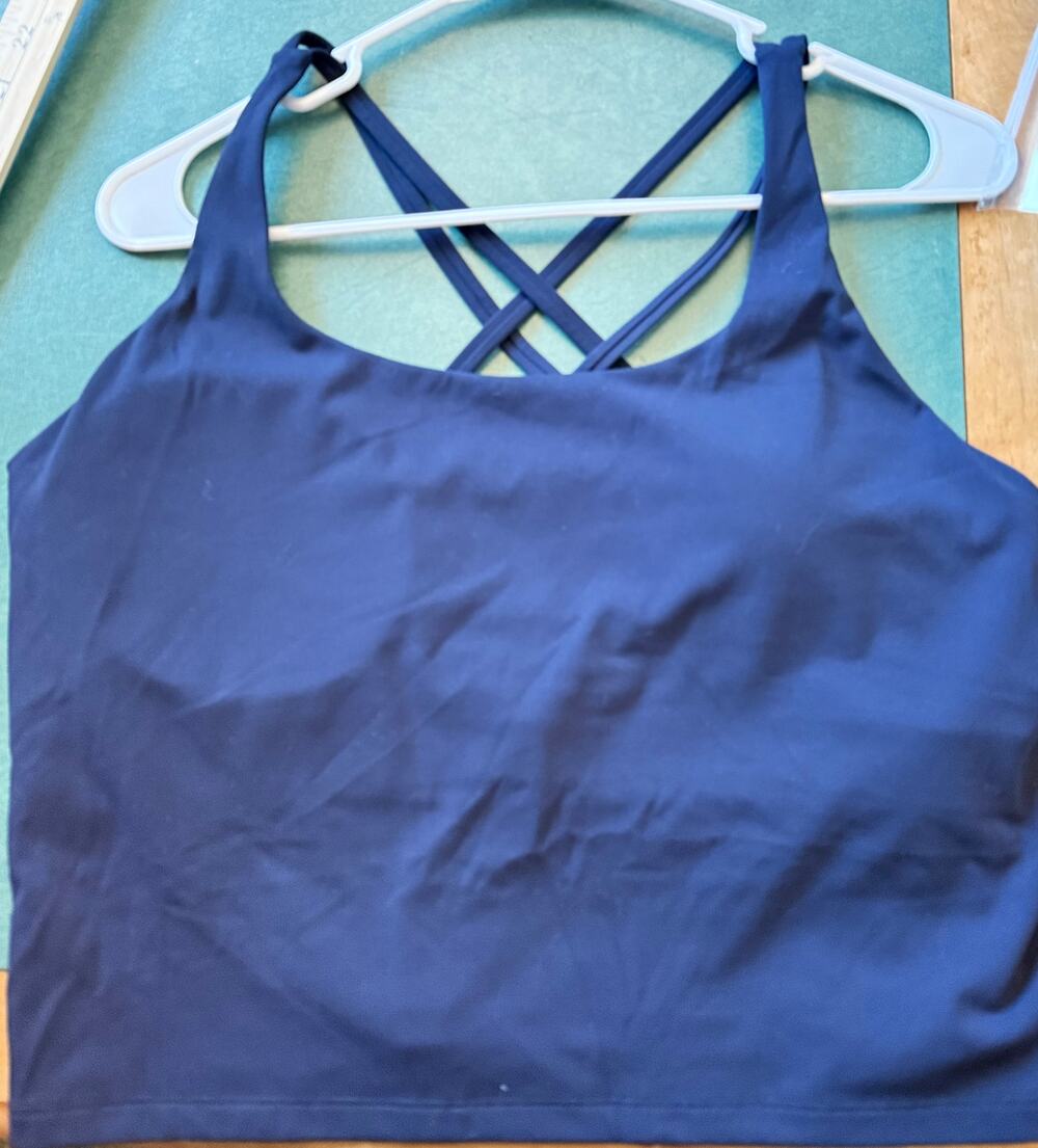 HeyNuts Navy Longline Strappy Sports Bra / Crop Top XL